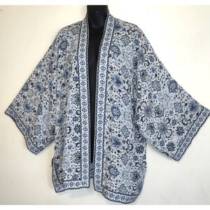 Max Studio Open Front Kimono Womens 2X Top Flowy Cottage Resort Wear Romantic